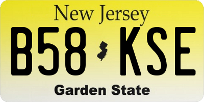 NJ license plate B58KSE