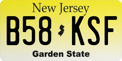 NJ license plate B58KSF