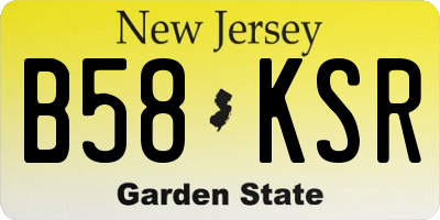 NJ license plate B58KSR