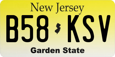 NJ license plate B58KSV