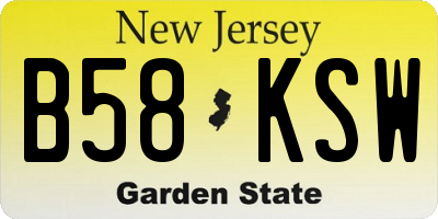 NJ license plate B58KSW