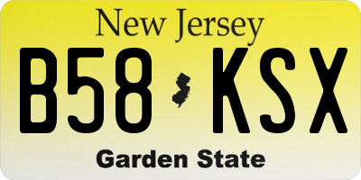 NJ license plate B58KSX