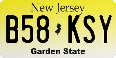 NJ license plate B58KSY
