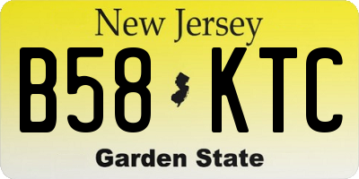 NJ license plate B58KTC
