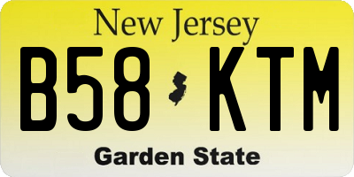 NJ license plate B58KTM