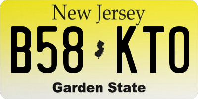 NJ license plate B58KTO