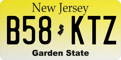 NJ license plate B58KTZ