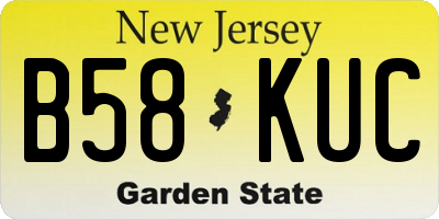 NJ license plate B58KUC