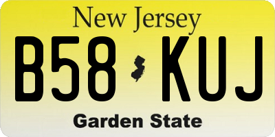 NJ license plate B58KUJ