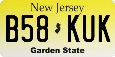 NJ license plate B58KUK