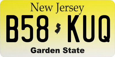 NJ license plate B58KUQ
