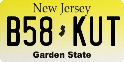 NJ license plate B58KUT