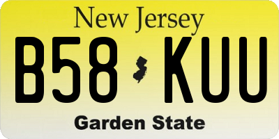 NJ license plate B58KUU