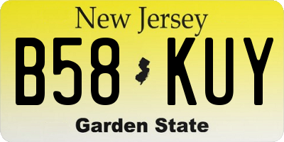 NJ license plate B58KUY