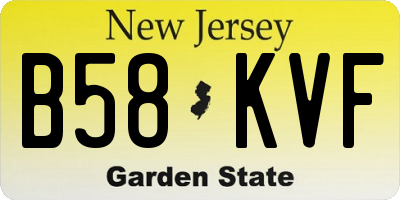 NJ license plate B58KVF