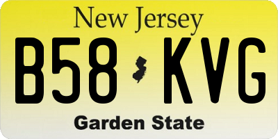 NJ license plate B58KVG
