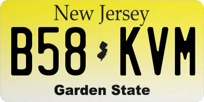 NJ license plate B58KVM