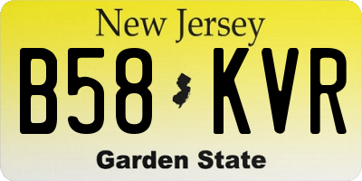 NJ license plate B58KVR