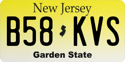 NJ license plate B58KVS