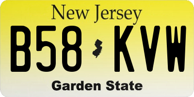 NJ license plate B58KVW