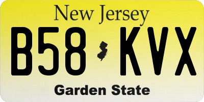 NJ license plate B58KVX
