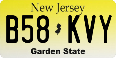 NJ license plate B58KVY