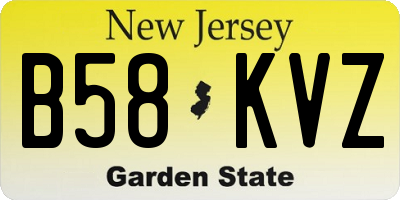 NJ license plate B58KVZ