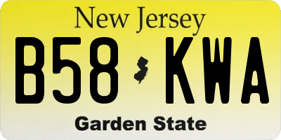 NJ license plate B58KWA