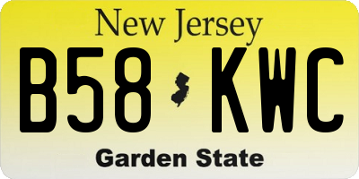 NJ license plate B58KWC