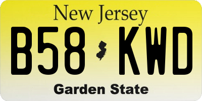 NJ license plate B58KWD