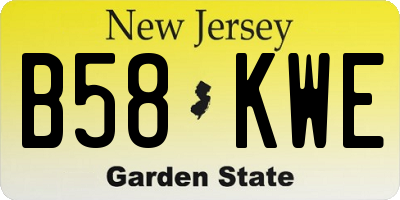 NJ license plate B58KWE