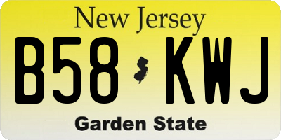 NJ license plate B58KWJ