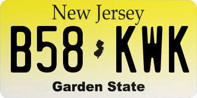 NJ license plate B58KWK