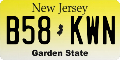 NJ license plate B58KWN