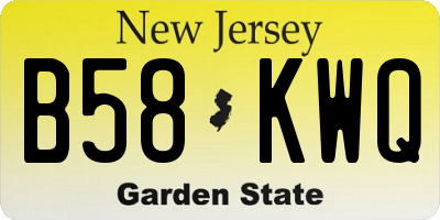 NJ license plate B58KWQ