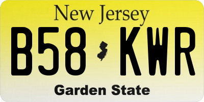 NJ license plate B58KWR