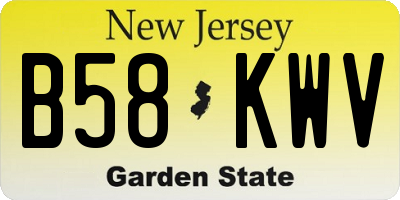 NJ license plate B58KWV