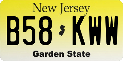 NJ license plate B58KWW