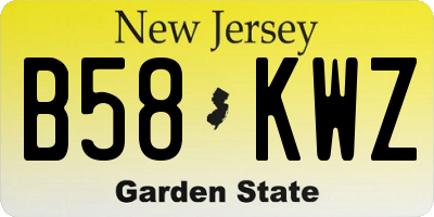 NJ license plate B58KWZ