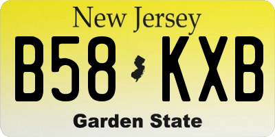 NJ license plate B58KXB
