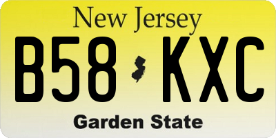 NJ license plate B58KXC