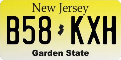 NJ license plate B58KXH