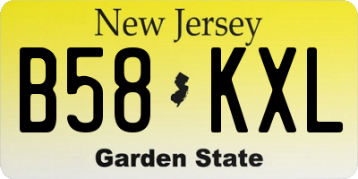 NJ license plate B58KXL