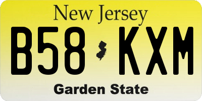 NJ license plate B58KXM