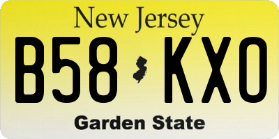 NJ license plate B58KXO