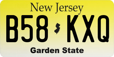 NJ license plate B58KXQ