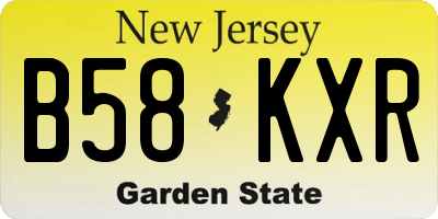 NJ license plate B58KXR
