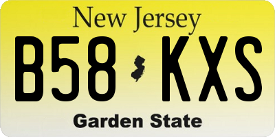 NJ license plate B58KXS