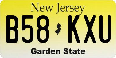 NJ license plate B58KXU