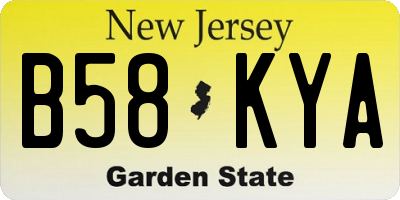 NJ license plate B58KYA